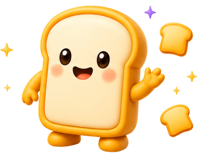 Breadly mascot waving
